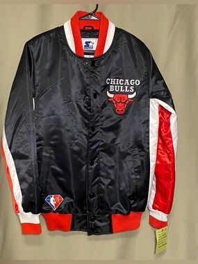 Chicago Bulls NBA 75th Anniversary Starter/G-III Varsity Jacket(Requested) S NWT
